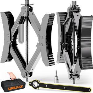 WELLUCK Camper Wheel Chock Stabilizer 2 Sets for RV Travel Trailer Heavy Duty X-Shaped RV Chocks Anti-Move Tire Wheel Chock, Fits 3.5" to 12" Wheel Gaps