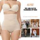 KLVEE Shapewear Tummy Control Underwear High Waisted Girdle Body Shaper Butt Lifting Panties Spanks for Women (Beige, M)