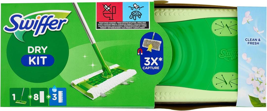 Swiffer Sweeper Basic Kit with 1 Mop, 8 Dry and 3 Wet Floor Cloths