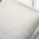 Lush Decor Farmhouse Stripe Reversible Cotton Comforter Set, 3 Piece Set, Full/ Queen, Blue - Cozy Frmhouse Bedding Set - Rustic Decor - Striped Comforter - Modern Farmhose Bedroom Decor