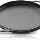 COOKLIFE 12 Inch Lightweight Pre-Seasoned Cast Iron Griddle - Smooth Polished Surface, Easy to Clean Cast Iron skillets Use in the Oven, on the Stove or Grill, Over a Campfire (14.8" x 12" x 1")
