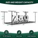 4x8 FT Overhead Garage Storage Rack, 26"-40" Height Adjustable Heavy Duty Garage Ceiling Storage Rack, 750LBS Capacity Metal Hanging Organizer System for Garage