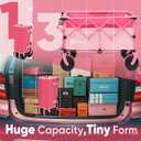 Sekey 220L Wagons Carts Foldable with Big All-Terrian Beach Wheels, Collapsible Heavy DutyWagon with Cup Holders, Extra Large Folding Wagon,Foldable Wagon for Camping, Garden, Sports.Pink