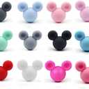 Decoendiy 50pcs Silicone Mouse Head Beads - Animal Shaped, Colorful DIY Bracelets Craft Supplies (Mix)