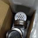 2 Pack Salt and Pepper Shakers Set, Glass Shaker with Stainless Steel Lid, Modern and Cute Farmhouse (Black and White)