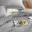 Bedsure Quilts King Size - Lightweight Bedspreads King Size with Basket Weave Pattern, Soft Quilt Bedding Set, Light Grey Comforter Set Coverlet for All Seasons with 2 Pillow Shams (106" x 96")