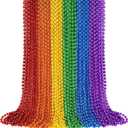 YAXINRUI 72 PCS Pride Beads Necklaces, LGBTQ Pride Beads Stuff Accessories Metallic Rainbow Bead Necklaces for Gay Lesbian Pride Month Parade Throws Rainbow Pride Party Favors in 6 Colors