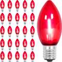 50 Pack C9 LED Christmas Light Bulbs, C9 Replacement Bulbs Shatterproof Dimmable for Christmas String Lights, C9/E17 Base Sockets, Red