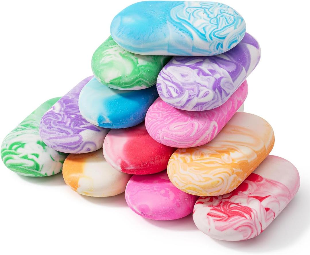 Mr. Pen- Erasers, 12 Pieces, Marble Pencil Eraser, Erasers for Pencils (Vibrant), Pack Of 4