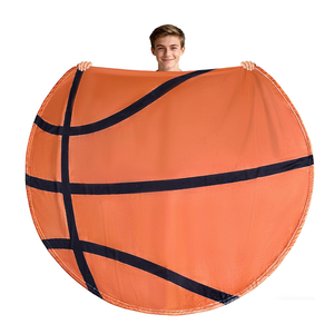 Yagle Mate 60" Round Sports Blanket for Adults Teens,Throw Blankets for Bed,Fleece Basketball Soccer Baseball Football Softball Blankets for Sport Lovers Basketball Team Gifts Birthday (Basketball)