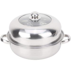 Steamer Pot Stainless Steel Stockpot Hotpot Food Steamer Pot Cookware Household Cooking Tool Boiler Soup Steaming Pot (single layer -28 cm)