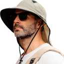 TOP-EX /L/XL Unisex Mens Sun Hat with Neck Flap Sunglass Lock UPF 50 Wide Brim Fishing Hats Waterproof & Packable