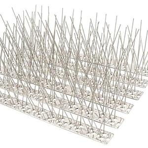 QIEGL Bird Spikes for Pigeons 304 Stainless Steel Small Birds Anti Bird Spike Metal Bird Deterrent Spikes Fence Spikes Cover 25 Feet (23 Pack Uninstalled)
