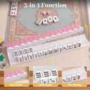 RUKANG 4 PCS 17.5 Inch Mahjong Racks with Magnetic Pushers, Scalloped Racks
