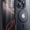 SPIDERCASE Magnetic for iPhone 16 Pro Max Case, Translucent Matte with 2PCS Tempered Glass Screen Protector [Upgraded Full Camera Protection] Anti-Scratch Slim Phone Case Slim Phone Case,Black