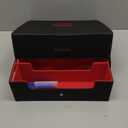 Card Storage Box for Trading Cards, 1800+ PU Leather Commander Card Deck Case, Magnetic Closure Card Holder Fits for Magic Game Cards(Black&red)