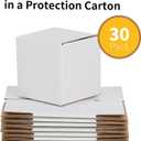 4x4x4 inches Shipping Boxes 30 Pack, Kraft Corrugated Small Cardboard Boxes for Mailing Packing, White
