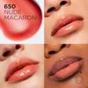 L'Oreal Paris Plump Ambition Hyaluron Lip Oil, 24 HR Lip Gloss with Hyaluronic Acid, Volumizing Formula with Glass-Like Shine, Nude Macaron 650, 0.16 Fl Oz