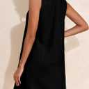 Herseas Women Swimsuit Cover Up Textured Short Sleeveless Mini Dress Beach 2025 Summer Twisted Hem Bathing Suit Coverup (Black, S)