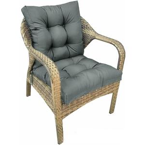 Outdoor Chair Cushions All Weather Replacement Patio Seat Pads Waterproof Outdoor Patio Furniture Cushions with Back and Ties for Wicker Chairs,41.7 * 20.8" Dark Grey