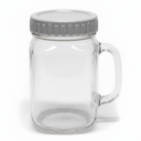 DRASTAR Iced Coffee Cup, 16 oz Mason Jar Cups with Handle, Small Glass Coffee Mugs with Straws and Acacia Lids, Drinking Glass Cups Set of 2, Smoothie, Overnight Oats Containers (colorless)