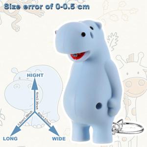Kenning 6 Pieces Animal Flashlight Keychain Mini Pediatric Nurse Flashlight Badge Reel Pediatric Pen Lights Keychain for Nursing Staff Urgent Care Assorted