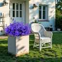 12 Bundles Artificial Flowers Fake Bouquets for Outdoor Planters, UV Resistant Faux Floral, Realistic Purple Flowers for Home Garden, Porch Decor