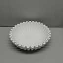 OAKOA Concrete Decorative Bowl - White Large Decorative Bowls for Home Decor - Coffee Table Bowl Decor - Scalloped Ruffle Centerpiece Bowl