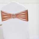50 PCS Spandex Rose Gold Chair Sashes for Wedding Stretch Chair Bands with Buckles Universal Elastic Chairs Ties Bows for Party Folding Chairs Celebration Ceremony Christmas Events Decorations