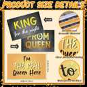 12 Pcs/24 Design Black Gold Prom Photo Booth Props Graduation Prom Night Backdrop Background Decor Double Sided for 80s Party Decor Dance 2026 Grad Party Supply Send Off PVC Congrat Grad Photo Booth