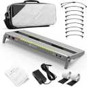 Vangoa Guitar Pedal Board with Built-in Isolated Power Supply, VPPD-S Aluminum Small Portable Folding Powered Guitar Pedalboard with Carry Bag, 2.8lb, Gray (Small-16.1"x 6.5")