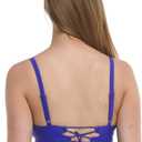 Body Glove Womens Smoothies Olivia Solid D, Dd, E, F Cup Bikini Top Swimsuit with Adjustable Tie Back (Blue)
