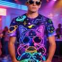 RAISEVERN Mens T-Shirts Cool Novelty Crewneck Short Sleeve Funny Graphic Top Casual Tees for Women (XL)