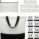 Reginary 16 Pieces Canvas Tote Bag Bulk Sublimation Blank Large Reusable Grocery Shopping Bags and Makeup Pouch Case with Zipper for Women DIY Gift Craft Cosmetic School Travel Supplies