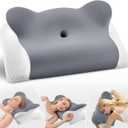 Cervical Neck Pillow for Sleeping, Ergonomic Side Sleeper Pillow for Neck Support, Memory Foam Pillows for Back Stomach Sleepers, Orthopedic Contour Pillows with Cooling Pillowcase (Dark Grey)