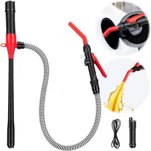 Li-Battery Portable Fuel Transfer Pump - 3.5 GPM Rechargeable Siphon Pump with Controlled Flow & Leak-Proof for Gasoline, Diesel, Water