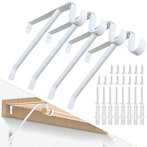LANMIERT Heavy Duty Closet Rod Bracket, Adjustable Closet Shelf & Rod Brackets for 3/4" Wall Cleat, Adjustable for Rear Cleat Strip, Closet Rod Support Bracket Set of 4