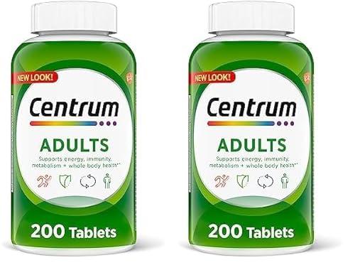 Centrum Adult Multivitamin/Multimineral Supplement with Antioxidants, Zinc, Vitamin D3 and B Vitamins, Gluten Free, Non-GMO Ingredients - 200 Count (Pack of 2)