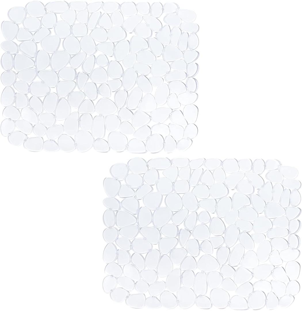 Bligli Pebble Sink Mat for Stainless Steel/Ceramic Sinks, PVC Eco-Friendly Sink Protectors Mats for Bottom of Kitchen Sink, Dish Drying Mat for Dishes and Glassware, 15.7 x 11.8 inch, Cear (Clear)