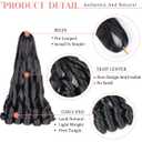 Luoyudu French Curly Braiding Hair 24Inch Loose Wavy 8 Packs #1B Black Bouncy Braiding Hair Extensions 75g/Pack Synthetic French Curl Crochet Hair Extensions8packs,24Inch)