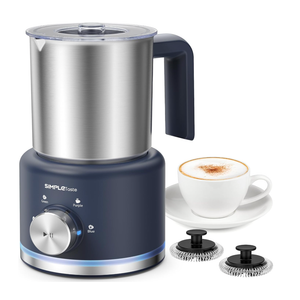 SIMPLETASTE Milk Frother, 4 in 1 Electric Milk Steamer, 16.91oz/500ml Automatic Warm and Cold Foam Frother for Coffee, Latte, Macchiato, Cappuccino, Hot Chocolate, Easy to Clean