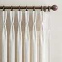 Pinch Pleated Linen Viral Curtains 4 Panels Set for Living Room 96 Inches Long, Birch Memory Trained Pleat Light Sheer Filtering Farmhouse Window Curtain with Hook Ring Ivory Cream Bedroom 8FT Length