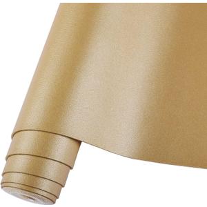Smooth Solid Color Golden Faux Leather 12"X53"(30cmX135cm),Faux Leather Sheets Roll Very Suitable for Making Crafts, Leather Earrings, Bows,Sewing (Golden)