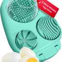 CraftyCrocodile Egg Slicer for Hard Boiled Eggs - 3 Slice Modes Egg Cutter, Heavy Duty, Stainless Steel Dicer - Kitchen Chopper Tool for Strawberry, Mushroom, Grape, Cherry Tomato - Mint Green