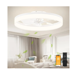 VOLISUN Low Profile Ceiling Fans with Lights and Remote, 23.6in Flush Mount Ceiling Fans with Light, 3000K-6500K Dimmable Fandelier LED Fan Lights, Bladeless Ceiling Fan with Light for Bedroom(White VOLISUN Low Profile Ceiling Fans with Lights and Remote, 23.6in Flush Mount Ceiling Fans with Light, 3000K-6500K Dimmable Fandelier LED Fan Lights, Bladeless Ceiling Fan with Light for Bedroom(White