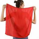 Skinny Silk Like Hair Scarf for Women Head Wrap Ribbon Handbag Neck Satin Scarves Gift Packed (Red)