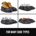 2 x GORILLA GUARD Shoe Covers Disposable, Pack of 100 (50 Pairs) Waterproof Ankle Booties, Puncture Resistant Accessories for Work, Safety Boot Cover for Indoors and Outdoors, Secure Universal Fit, Black