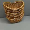Wesiti 6 Pcs Wicker Picnic Basket with Handle, Hand Woven Harvest Basket Bulk, Wicker Flower Hoppet for Storage, Picnics, Easter, Organizing, Egg Gathering, Candy, Wedding(Light Brown)
