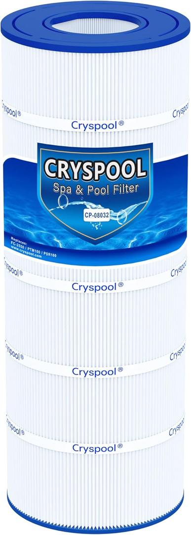 Cryspool 08032 Filter Compatible with UHD-SR100, Flo WC108-58S2X, 100TX, 100TXR, T-100TX, T-100TXR, Posi-Flo II PTM100, PSR100, FC-2550, 102 Sq. Ft Pool Filter Cartridge, 1 Pack
