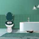 Dark Green Elongated Toilet Seat Natural Wood Toilet Seat with Zinc Alloy Hinges, Easy to Install also Easy to Clean, Scratch Resistant Toilet Seat by Angol Shiold (Elongated, Dark Green)
